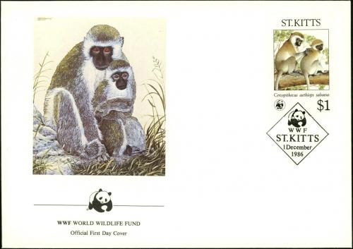 FDC Svt Kritof 1986 Kokodan zelen, WWF 043 Mi# 187 - zvi obrzok