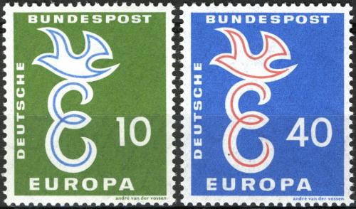 Poštové známky Nemecko 1958 Európa CEPT Mi# 295-96 Kat 4.50€