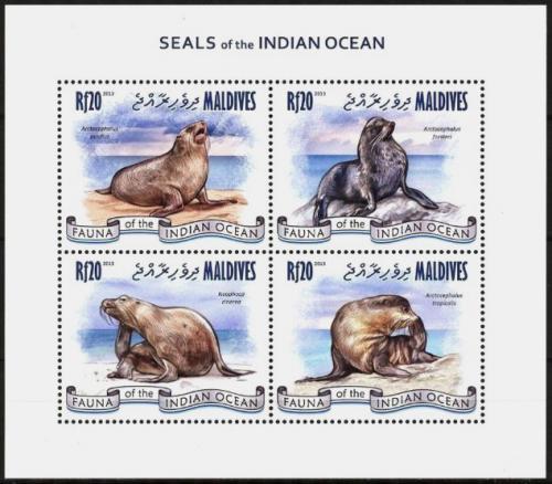 Poštové známky Maldivy 2013 Morské levy Mi# 4853-56 Kat 10€