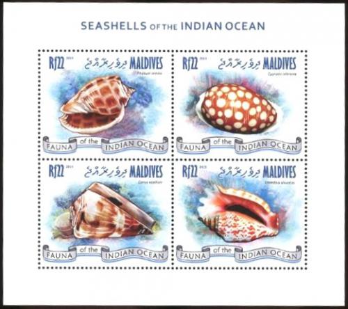 Poštové známky Maldivy 2013 Mušle Mi# 4863-66 Kat 11€