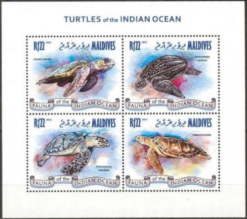 Poštové známky Maldivy 2013 Korytnaèky Mi# 4873-76 Kat 11€