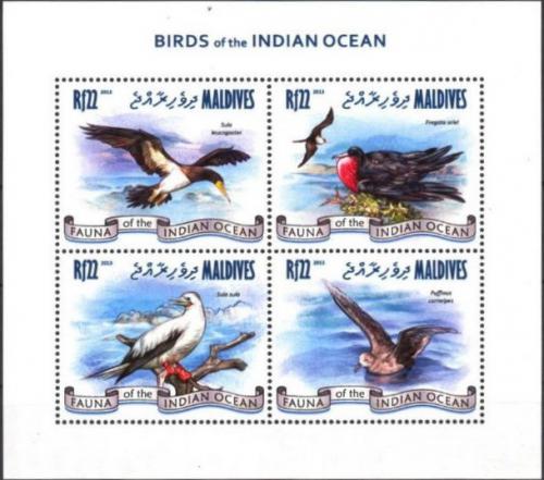 Poštové známky Maldivy 2013 Moøští ptáci Mi# 4883-86 Kat 11€