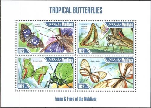Poštové známky Maldivy 2013 Motýle Mi# 4898-4901 Kat 11€