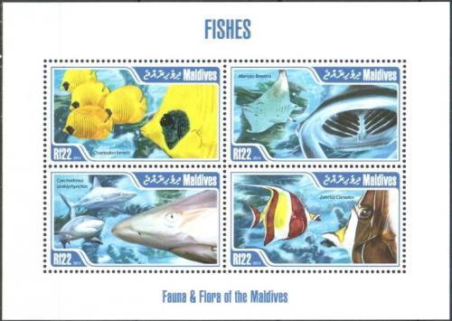 Poštové známky Maldivy 2013 Ryby Mi# 4908-11 Kat 11€