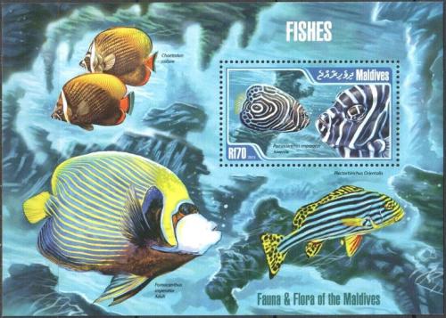 Poštová známka Maldivy 2013 Ryby Mi# Block 647 Kat 9€