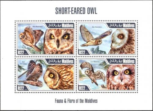Poštové známky Maldivy 2013 Sovy Mi# 4933-36 Kat 11€