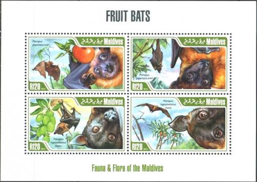 Poštové známky Maldivy 2013 Netopiere Mi# 4938-41 Kat 10€