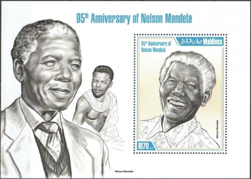 Poštová známka Maldivy 2013 Nelson Mandela Mi# Block 656 Kat 9€