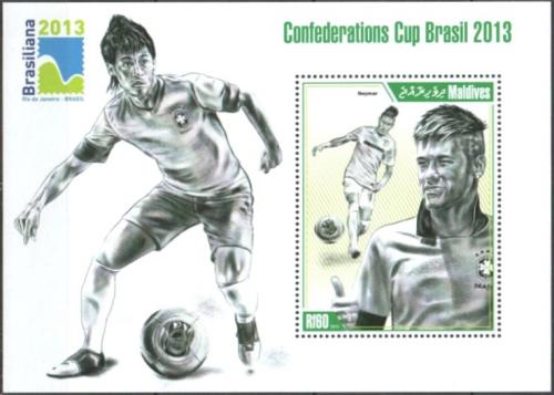 Poštová známka Maldivy 2013 Konfederaèní pohár, futbal Mi# Block 660