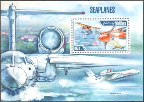 Poštová známka Maldivy 2013 Hydroplány Mi# Block 665 Kat 9€
