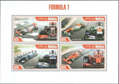 Poštové známky Maldivy 2013 Formule 1 Mi# 5018-21 Kat 10€