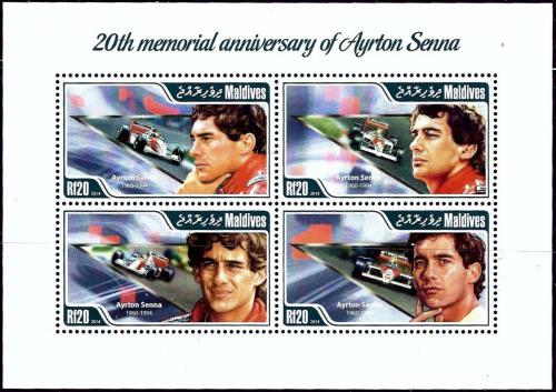 Poštové známky Maldivy 2014 Ayrton Senna Mi# 5048-51 Kat 10€