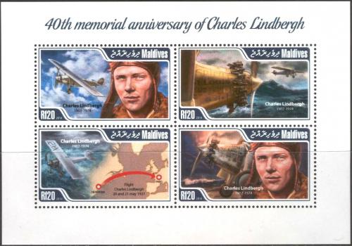 Poštové známky Maldivy 2014 Charles Lindbergh Mi# 5073-76 Kat 10€