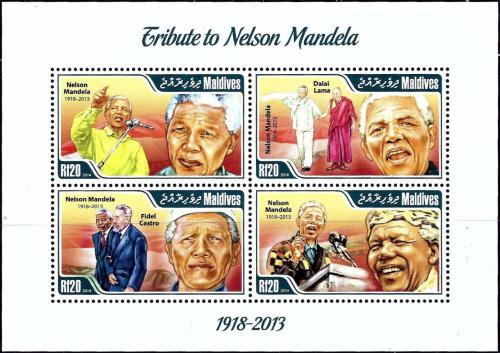 Poštové známky Maldivy 2014 Nelson Mandela Mi# 5078-81 Kat 10€
