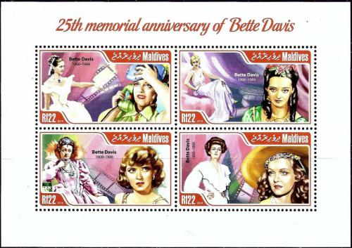 Poštové známky Maldivy 2014 Bette Davis, hereèka Mi# 5083-86 Kat 11€