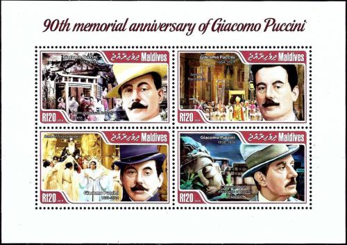 Poštové známky Maldivy 2014 Giacomo Puccini, skladatel Mi# 5088-91 Kat 10€