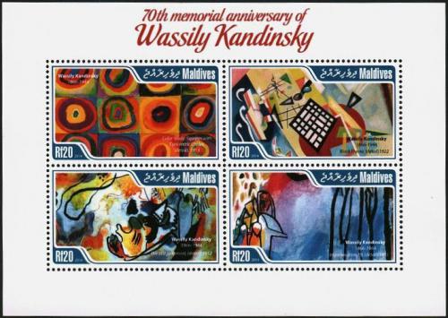 Poštové známky Maldivy 2014 Umenie, Vasilij Kandinskij Mi# 5193-96 Kat 10€
