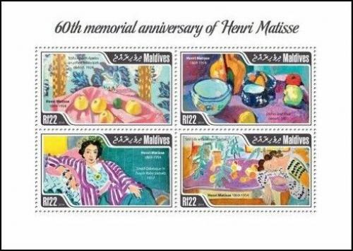 Poštové známky Maldivy 2014 Umenie, Henri Matisse Mi# 5208-11 Kat 11€