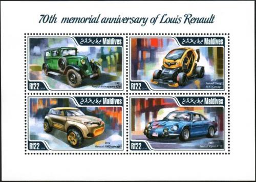 Poštové známky Maldivy 2014 Automobily Renault Mi# 5218-21 Kat 11€