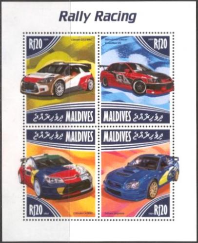 Poštové známky Maldivy 2014 Závodní automobily Mi# 5249-52 Kat 10€