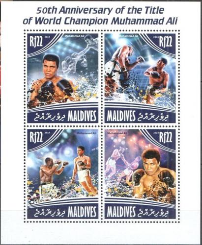Poštové známky Maldivy 2014 Muhammad Ali, box Mi# 5284-87 Kat 11€