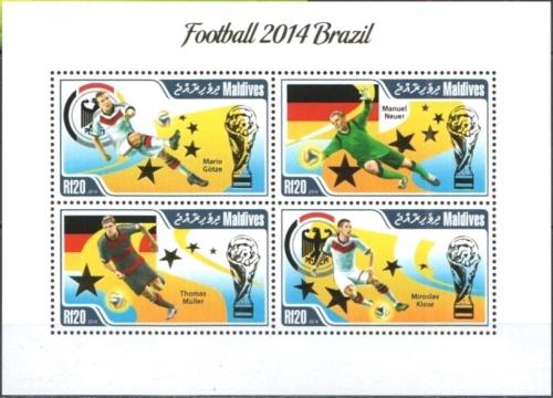 Poštové známky Maldivy 2014 MS ve futbale Mi# 5365-68 Kat 10€