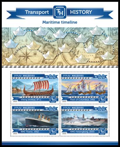 Poštové známky Maldivy 2015 Lode Mi# 5510-13 Kat 11€