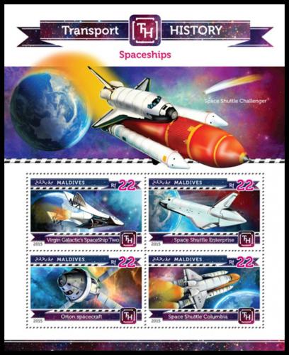Poštové známky Maldivy 2015 Kosmické lode Mi# 5520-23 Kat 11€