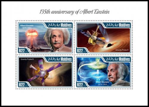 Poštové známky Maldivy 2015 Albert Einstein Mi# 5564-67 Kat 11€