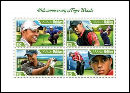Poštové známky Maldivy 2014 Tiger Woods, golf Mi# 5584-87 Kat 11€