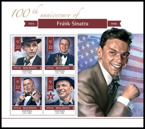 Poštové známky Maldivy 2015 Frank Sinatra Mi# 5704-07 Kat 11€ 