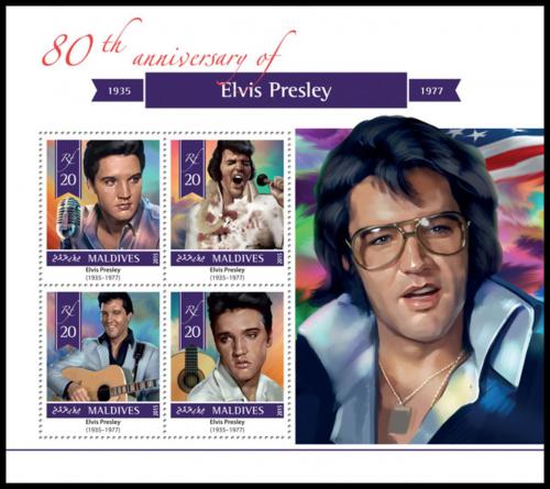Poštové známky Maldivy 2015 Elevys Presley Mi# 5719-22 Kat 10€