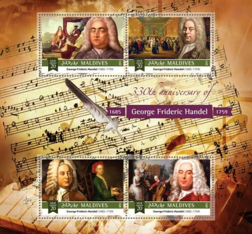 Poštové známky Maldivy 2015 Georg Friedrich Händel Mi# 6006-09 Kat 10€