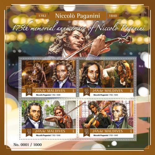 Poštové známky Maldivy 2015 Niccolò Paganini Mi# 6105-08 Kat 10€