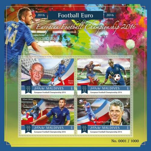 Poštové známky Maldivy 2015 ME ve futbale Mi# 6135-38 Kat 11€