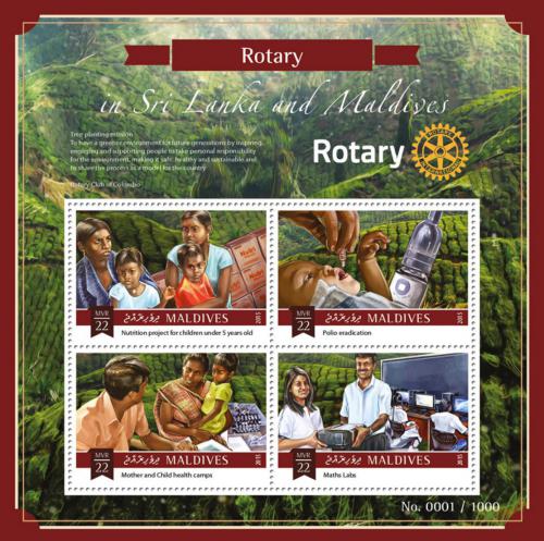 Poštové známky Maldivy 2015 Rotary International Mi# 6145-48 Kat 11€