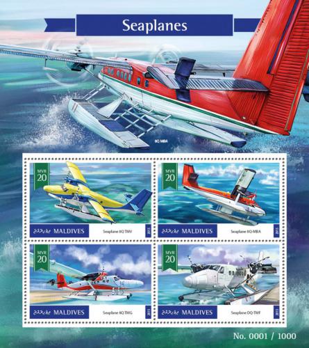 Poštové známky Maldivy 2016 Hydroplány Mi# 6160-63 Kat 10€