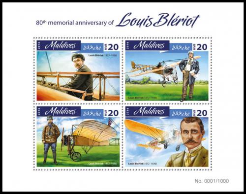 Poštové známky Maldivy 2016 Louis Blériot Mi# Mi# 6260-63 Kat 10€ 