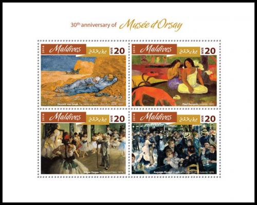 Poštové známky Maldivy 2016 Musée d’Orsay, 30. výroèie Mi# 6464-67 Kat 10€