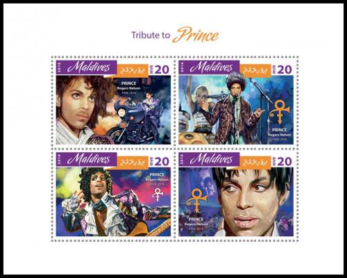 Poštové známky Maldivy 2016 Prince Rogers Nelson Mi# 6479-82 Kat 10€
