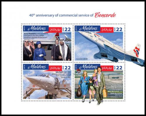 Poštové známky Maldivy 2016 Concorde Mi# 6504-07 Kat 11€ 