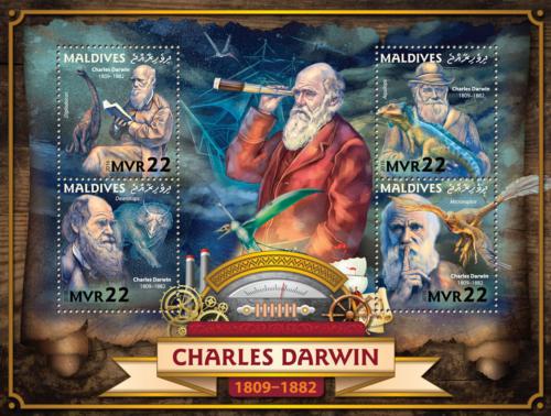 Poštové známky Maldivy 2016 Charles Darwin Mi# 6544-47 Kat 11€
