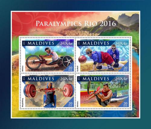Poštové známky Maldivy 2016 Paralympiáda Rio de Janeiro Mi# 6706-09 Kat 10€