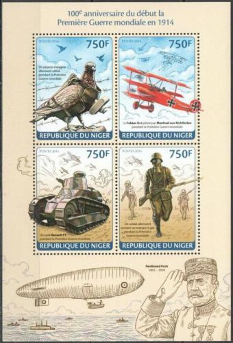 Poštové známky Niger 2014 První svìtová válka Mi# 2687-90 Kat 12€