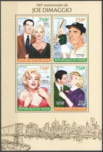 Poštové známky Niger 2014 Joe DiMaggio, baseball Mi# 2692-95 Kat 12€