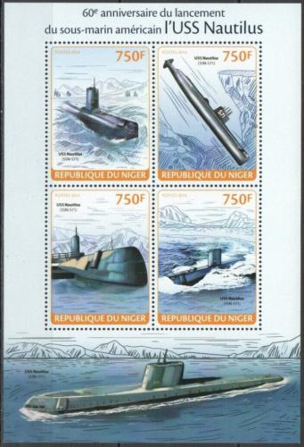 Poštové známky Niger 2014 Atomová ponorka Nautilus Mi# 2702-05 Kat 12€