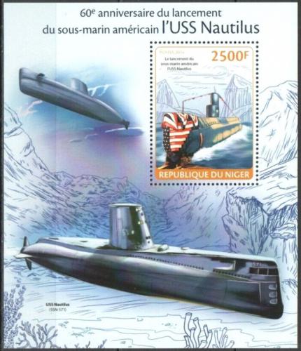 Poštová známka Niger 2014 Atomová ponorka Nautilus Mi# Block 282 Kat 10€