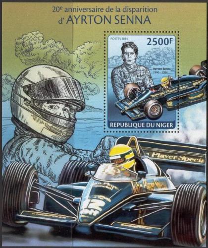 Poštová známka Niger 2014 Ayrton Senna, Formule 1 Mi# Block 284 Kat 10€