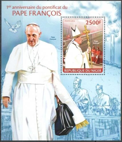 Poštová známka Niger 2014 Papež František Mi# Block 286 Kat 10€
