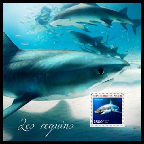 Poštová známka Niger 2014 Žraloky Mi# Mi# Block 328 Kat 10€